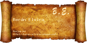 Berán Elvira névjegykártya
